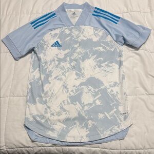 Adidas Sky Blue Patterned Soccer Jersey
